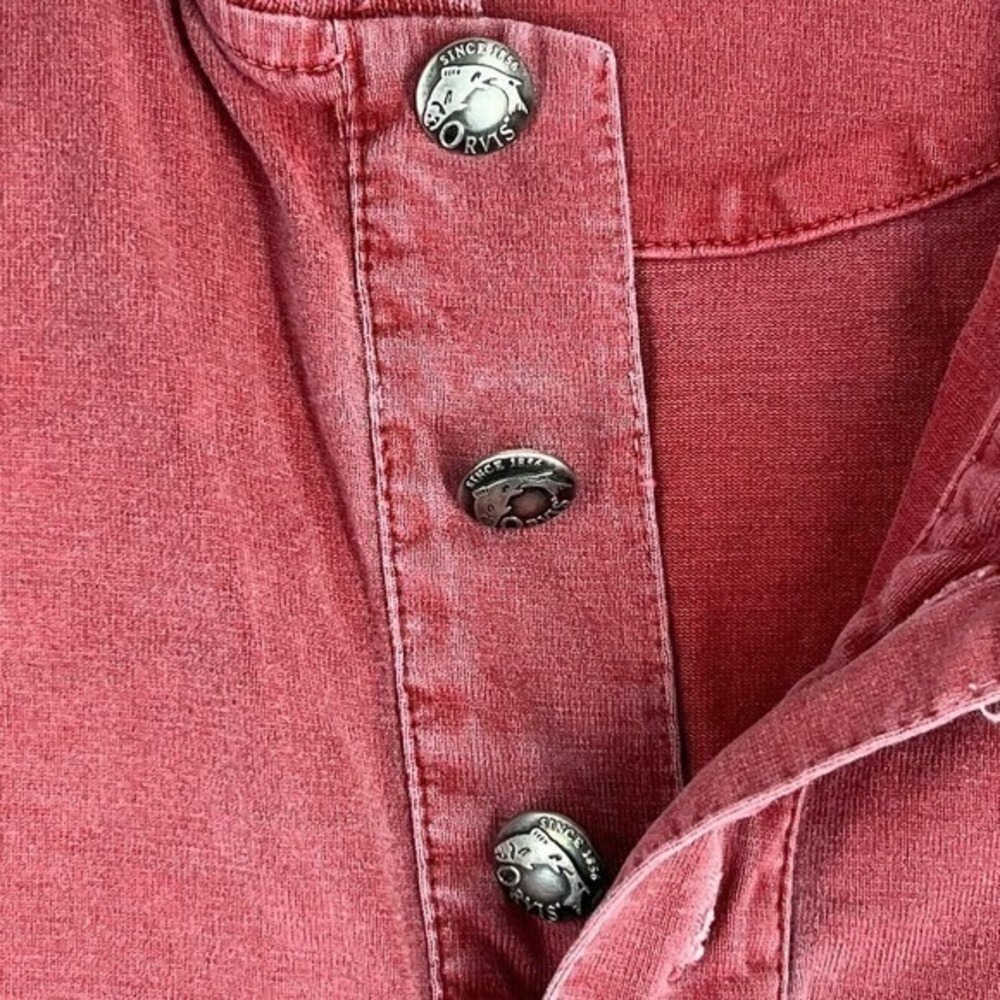 Orvis Men's Dusty Red Button-Front Polo